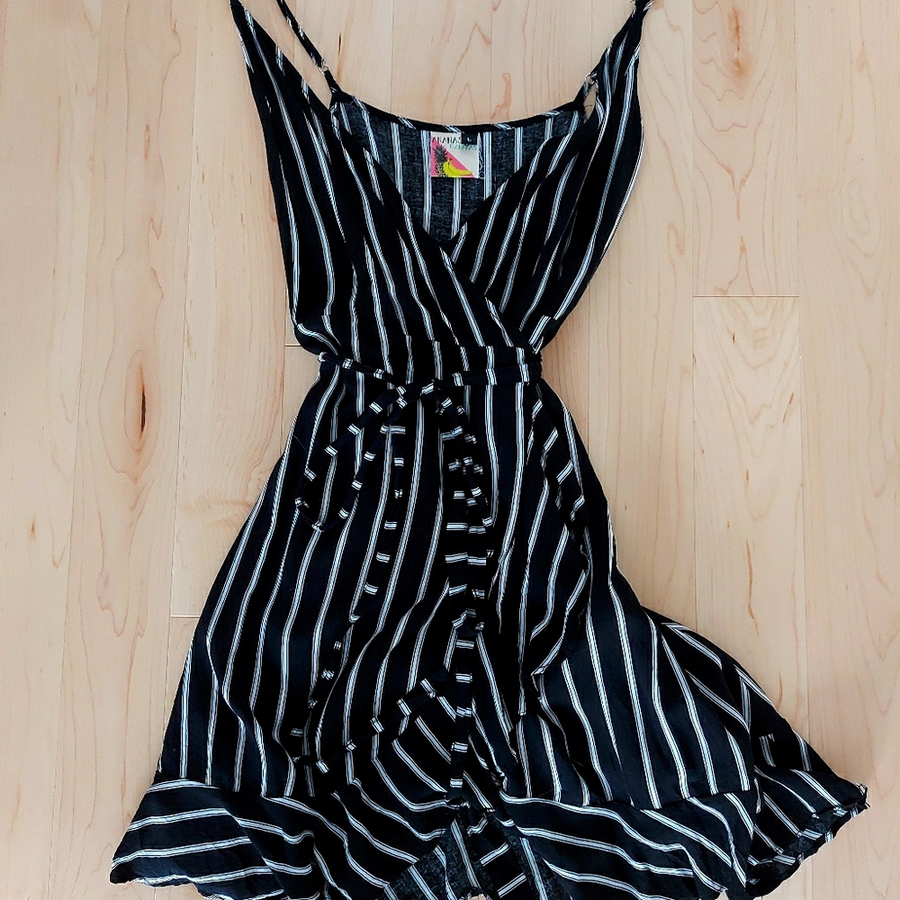 Summer stripped Wrap dress